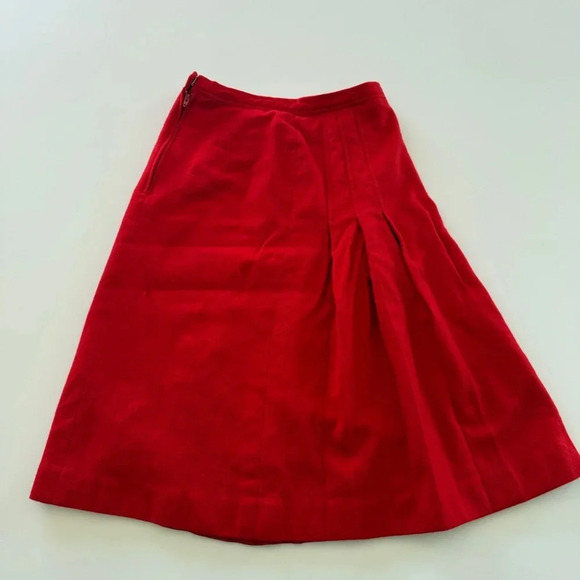 Evan Picone- Vintage- Wool-Red-Midi-Pleated-Skirt- Women’s 8 - Picture 3 of 14